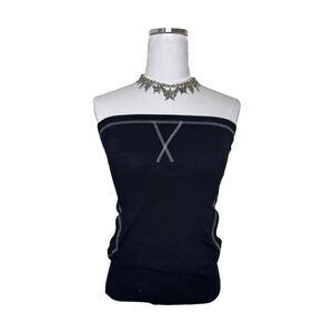 Y2K Xhilaration Black Subversive Strapless Sweater Tube Top Size Medium